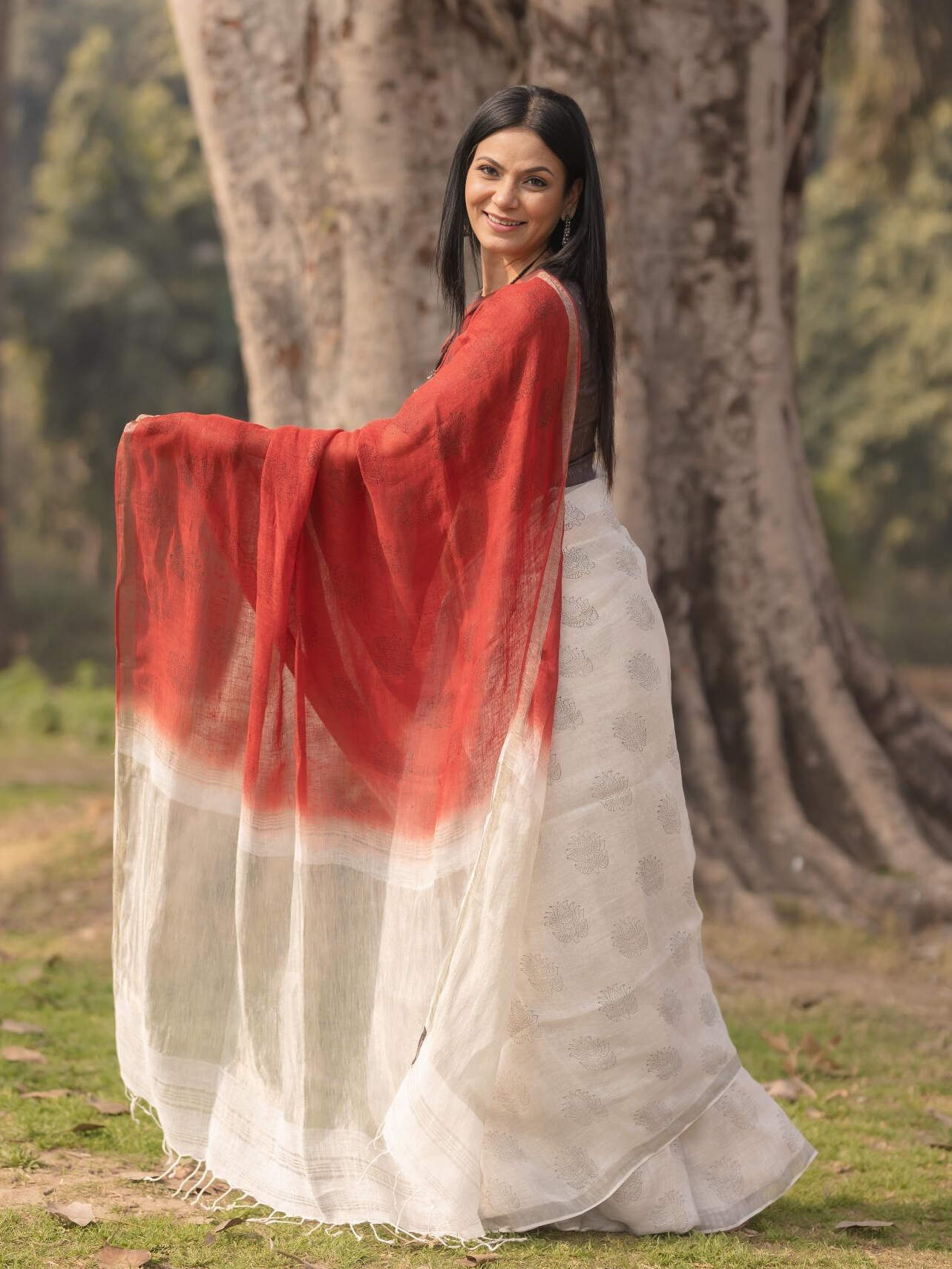 Lotus Claret Saree