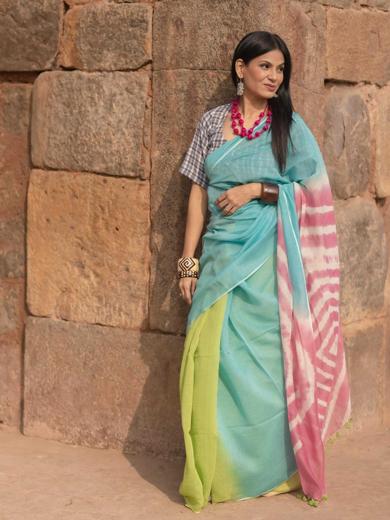 Shibori Pastel Saree