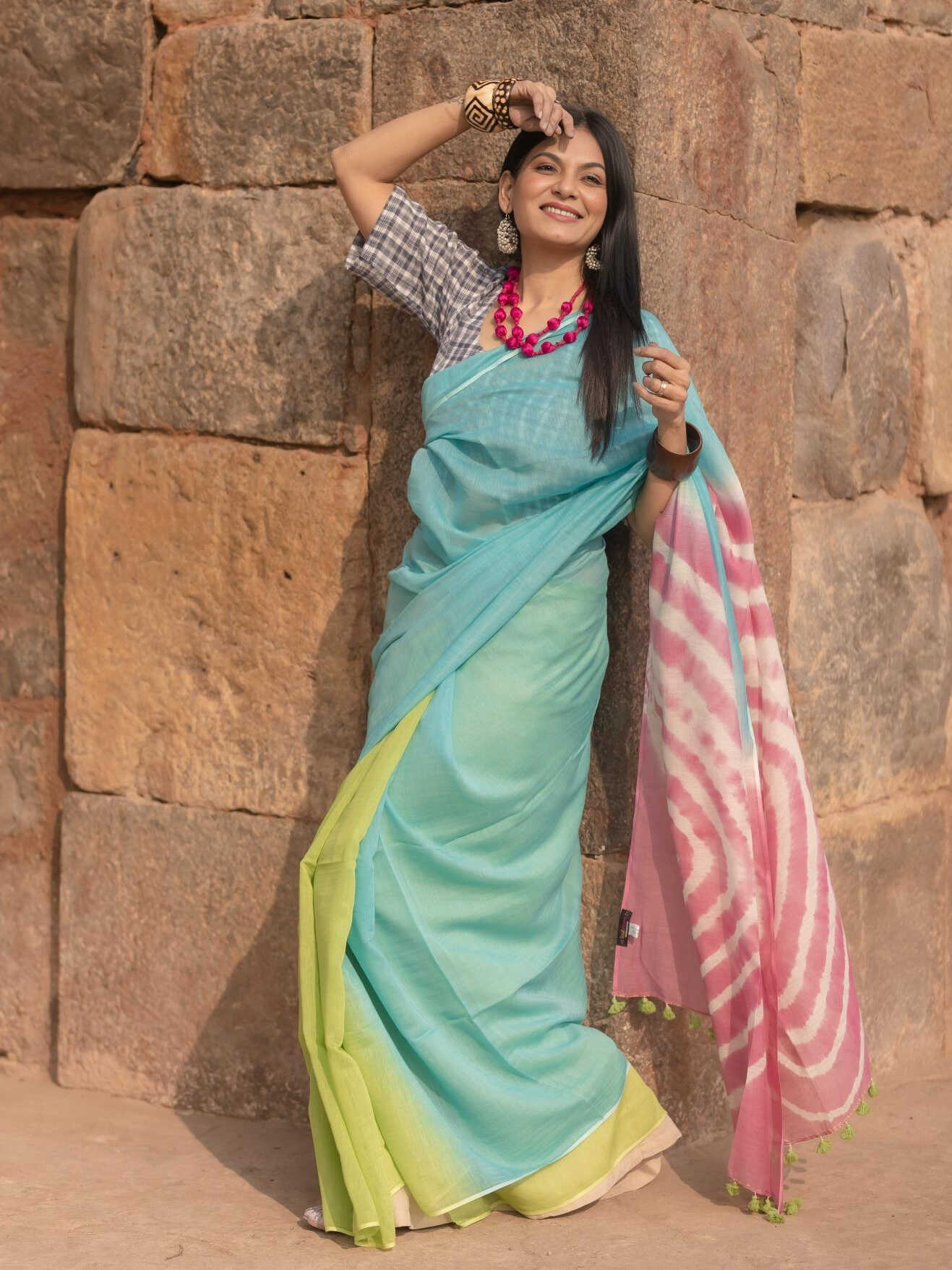 Shibori Pastel Saree