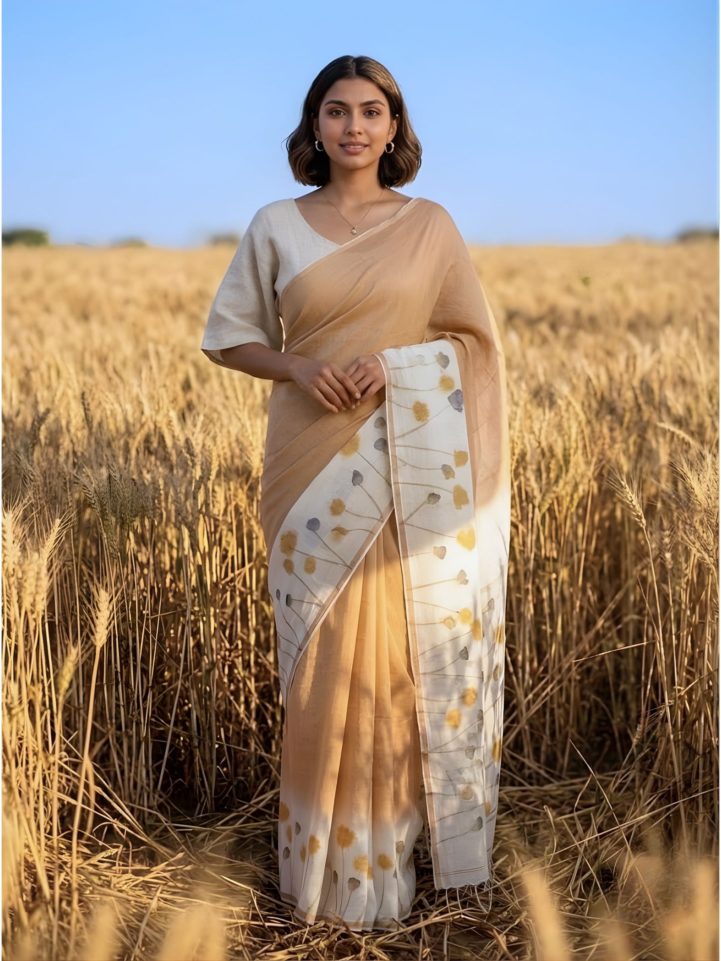 Golden Flora Saree