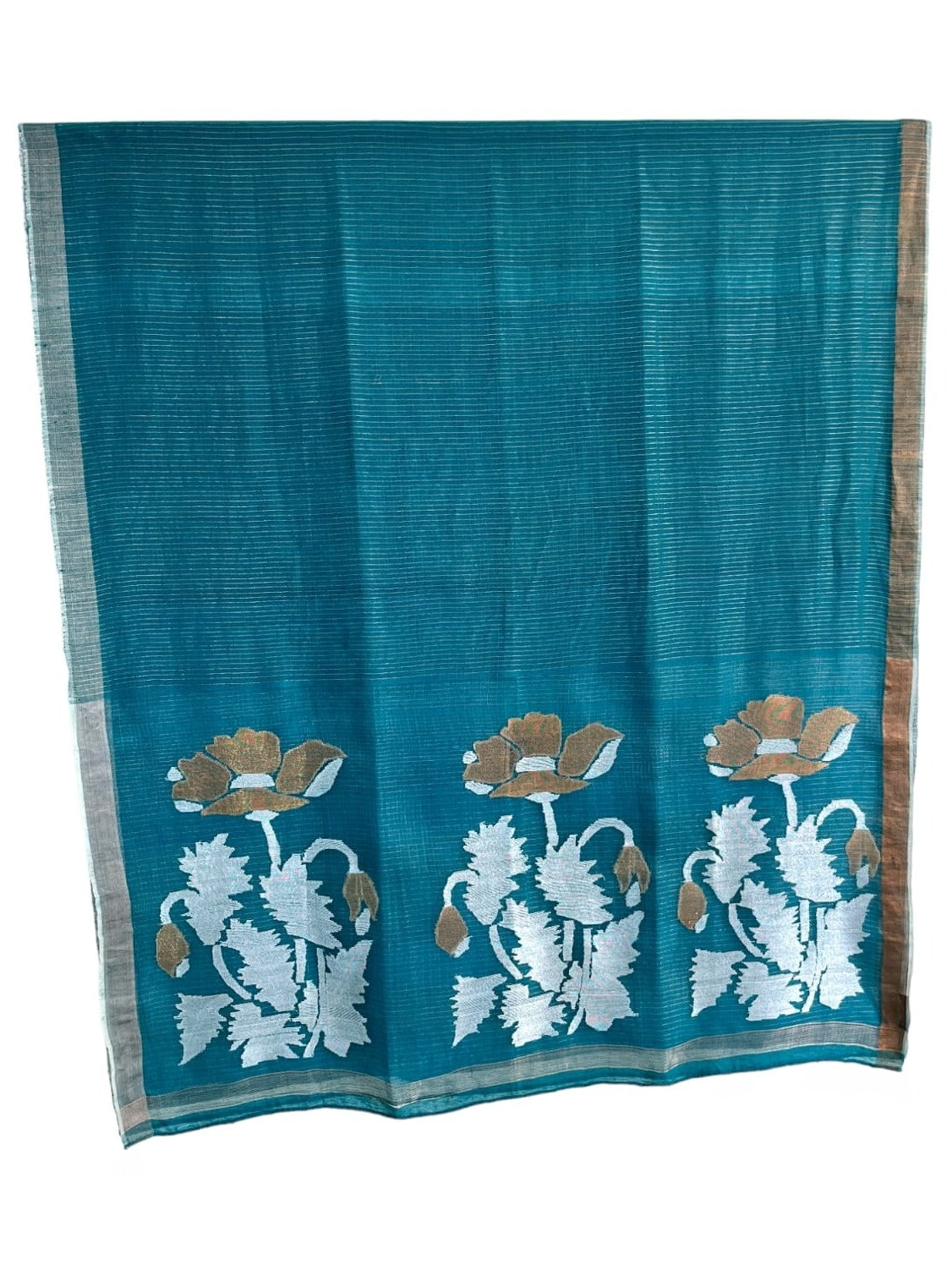 Oct 2025 Teal Jamdani Saree