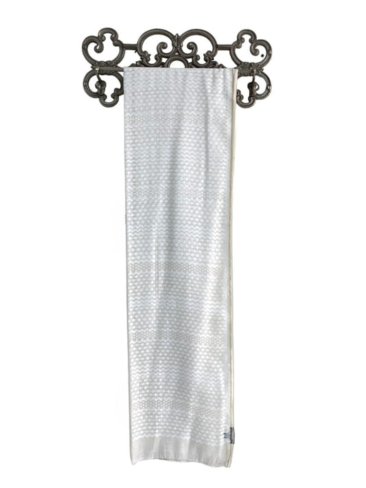 Oct 2025 White Jamdani Saree