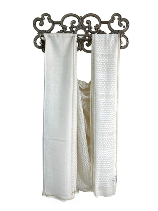 Oct 2025 White Jamdani Saree