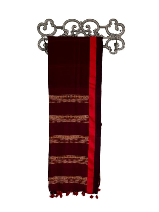 Sri 2025 Marron Jamdani Saree