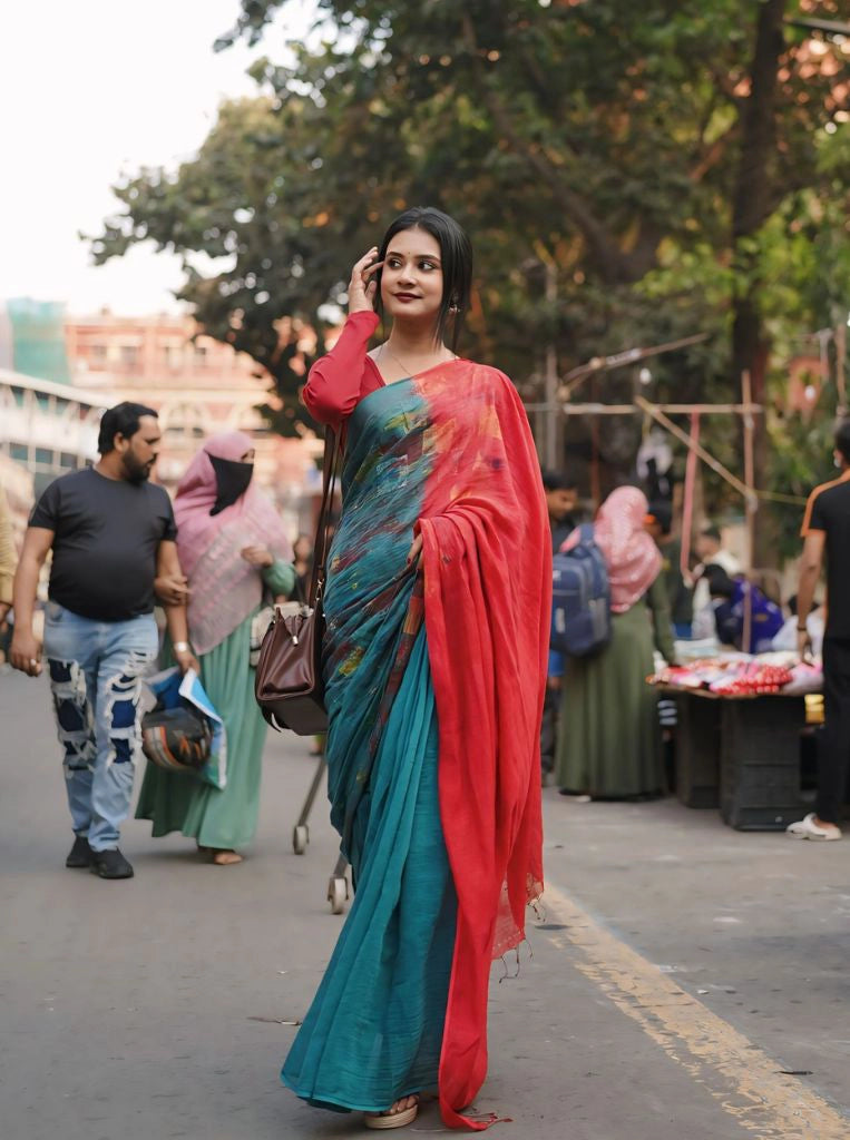 Life is a Canvas Mosaic Saree
