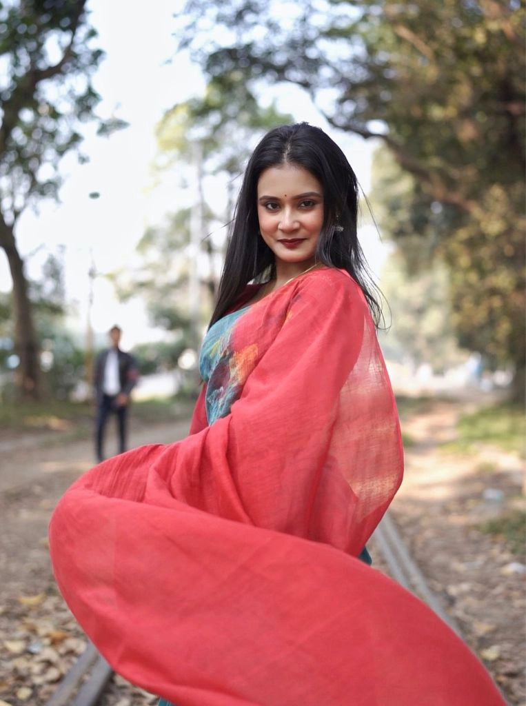 Life is a Canvas Mosaic Saree