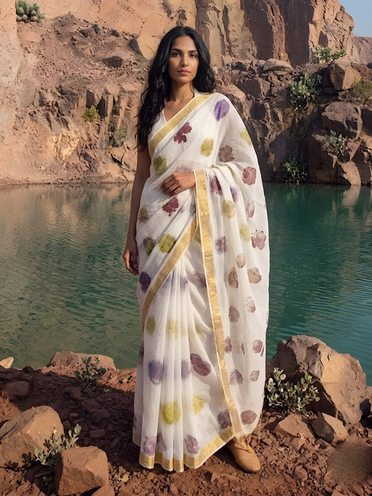 soulweaves terra bloom handloom silk cotton saree