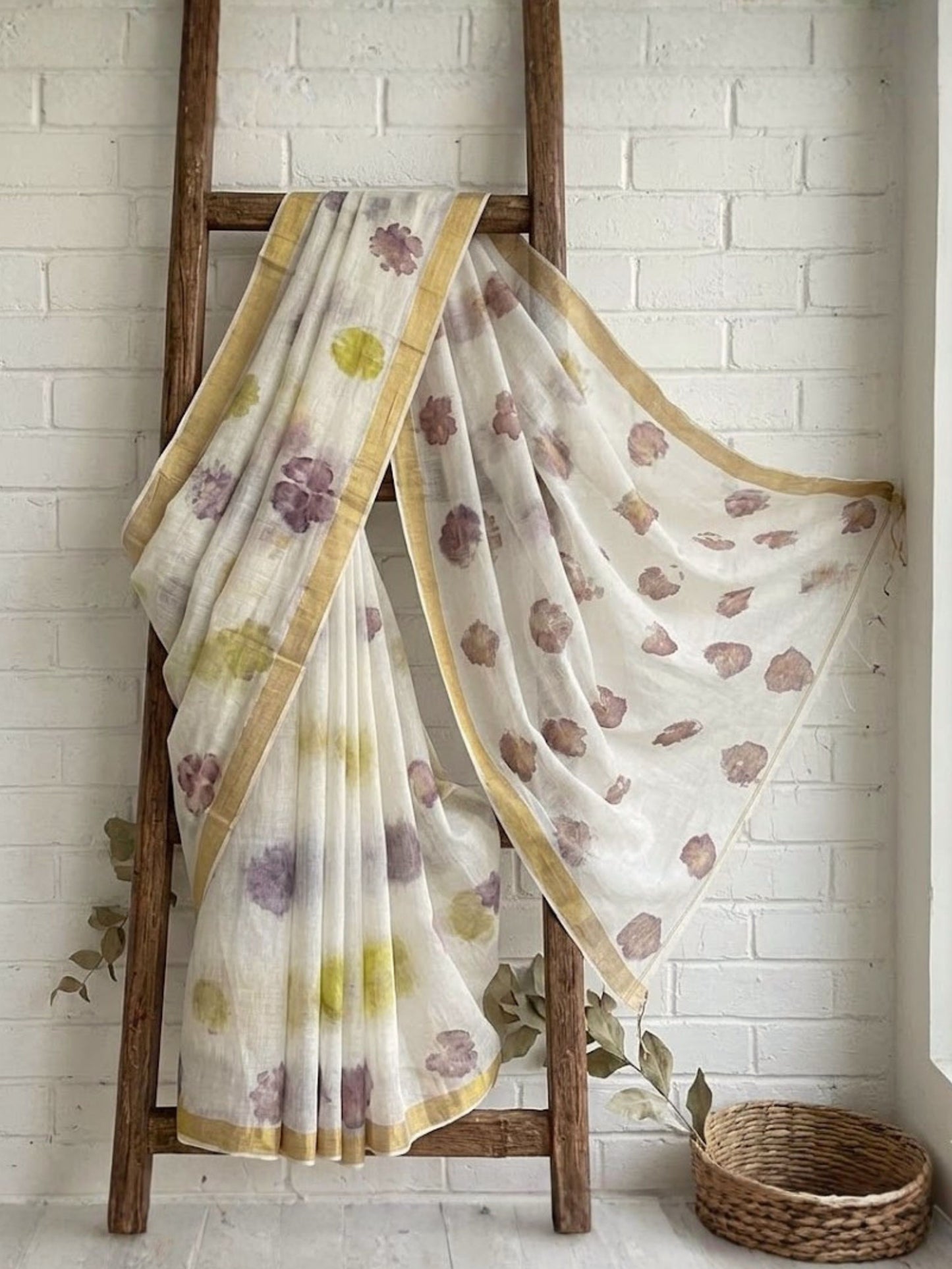 soulweaves terra bloom handloom silk cotton saree