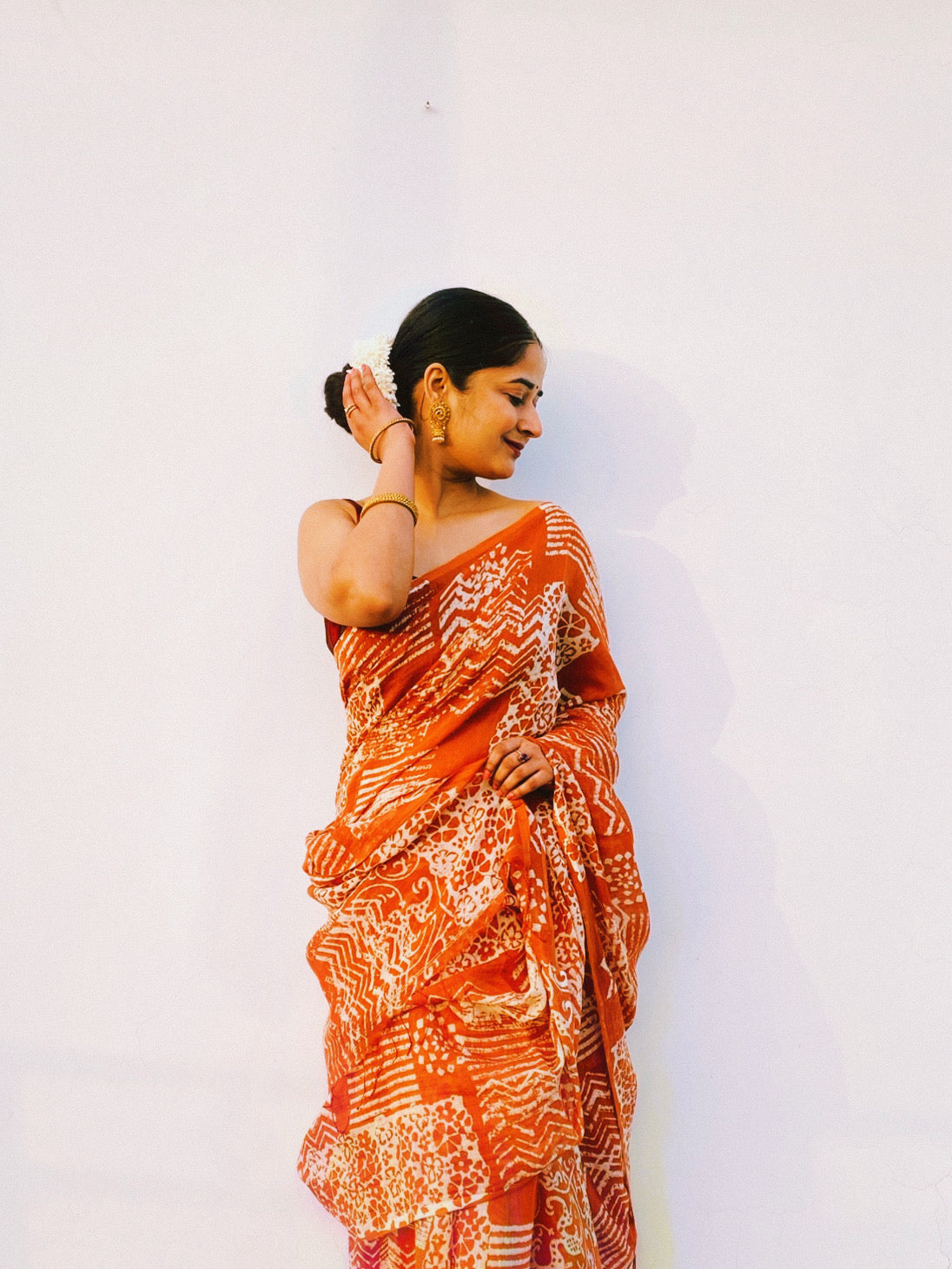 Blissful Mandarin Saree