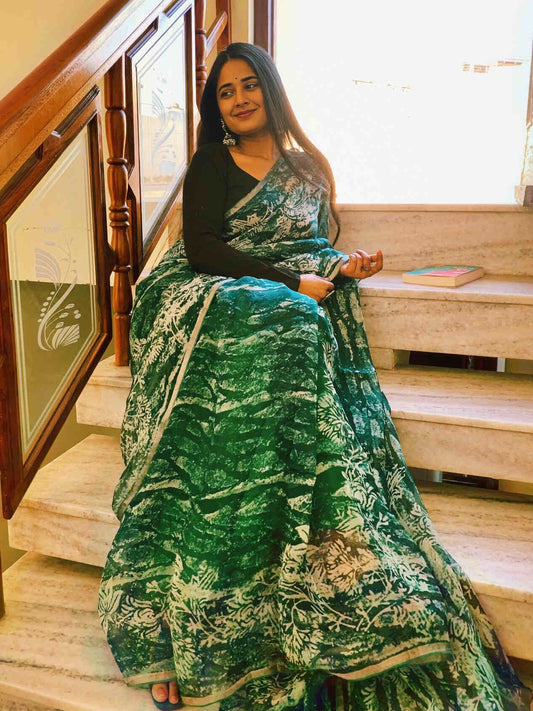 Blissful Teal Saree
