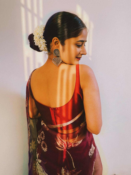 Blissful Wine Saree