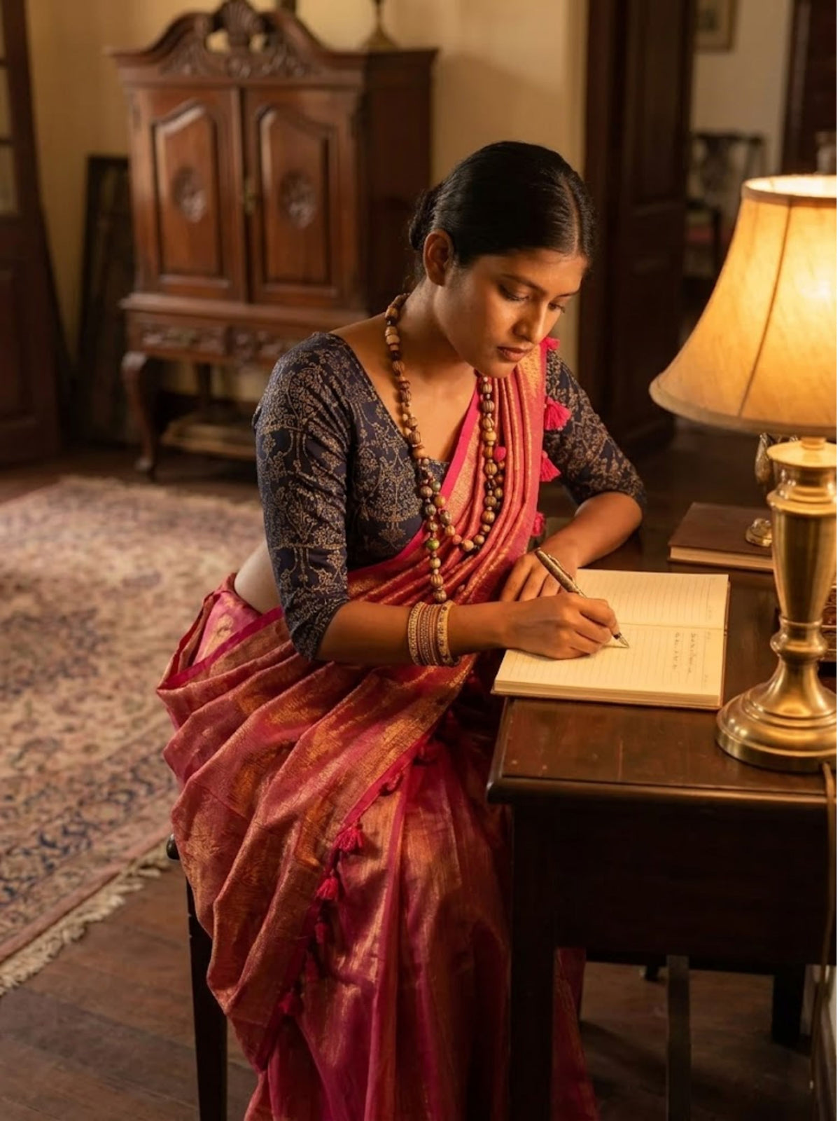 SoulWeaves Pink handloom cotton zari saree
