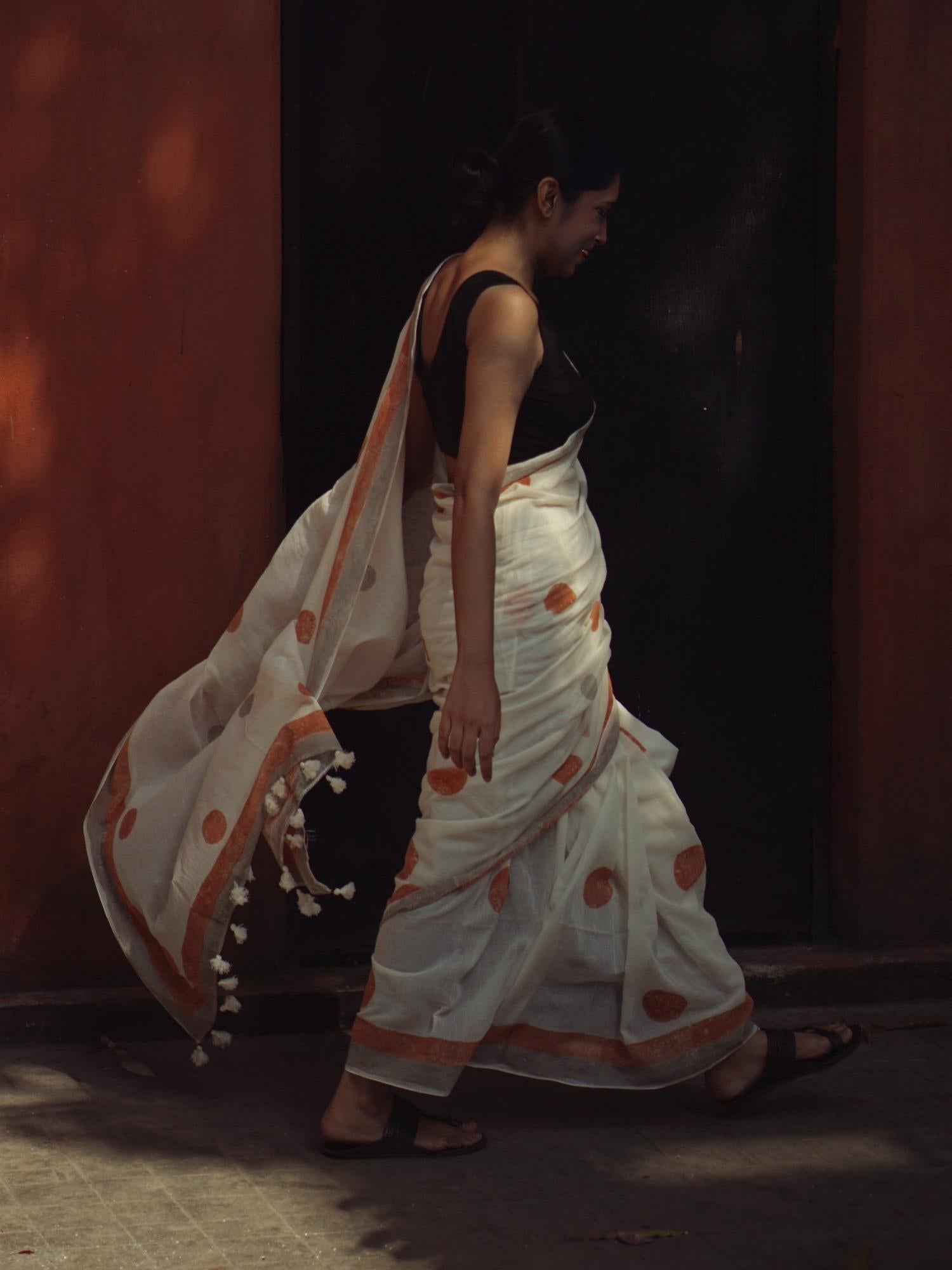 Orange-GreyGeometrySaree02