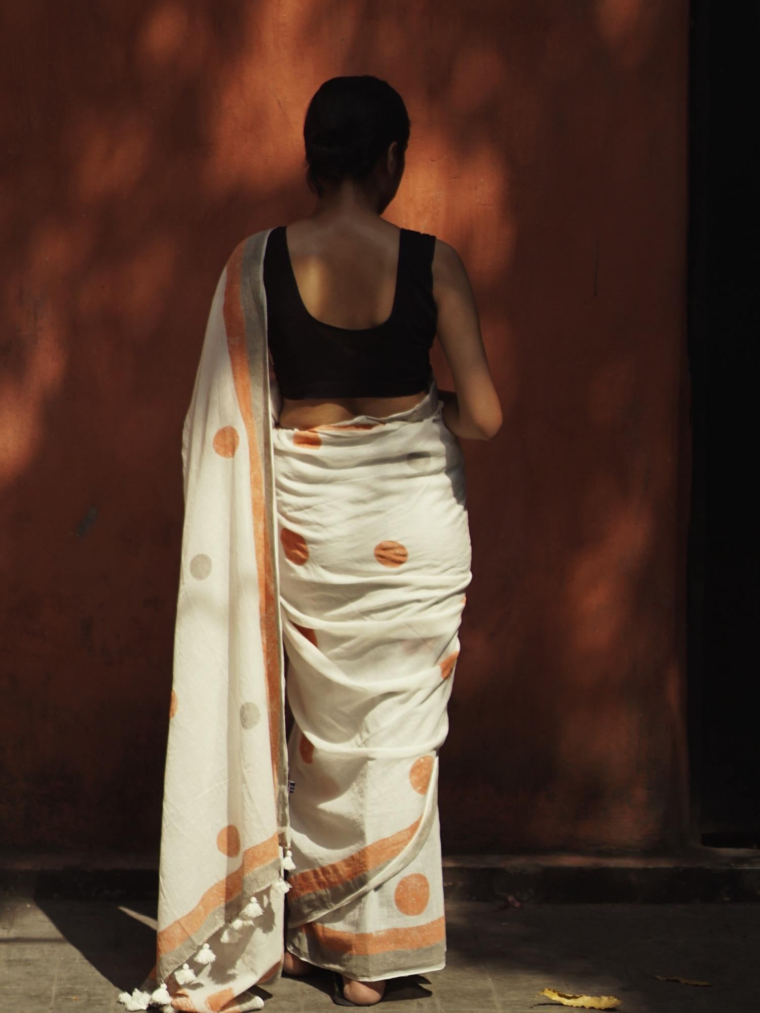 Orange-GreyGeometrySaree02