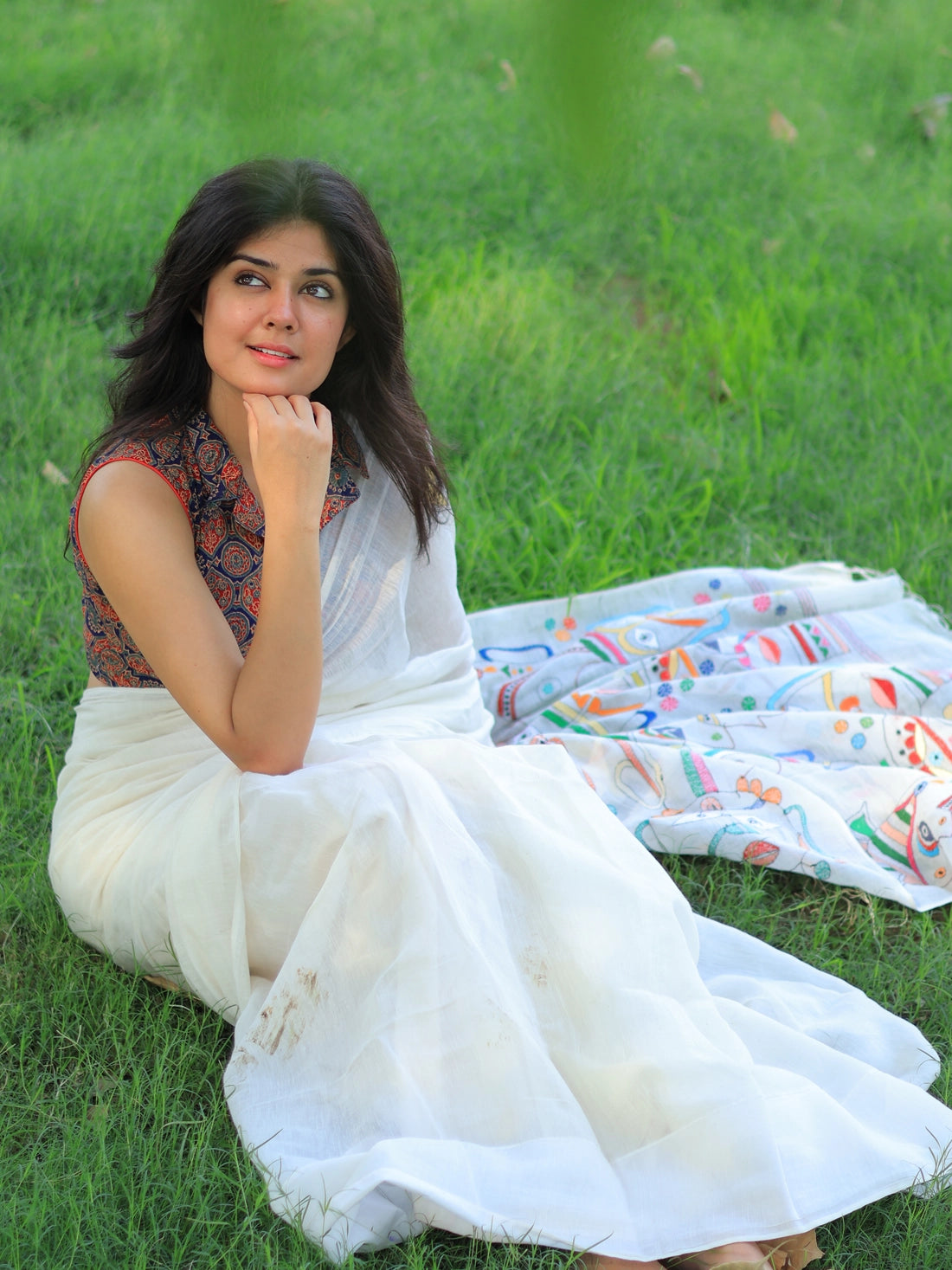 Soulweaves Kantha Faces Palla Saree