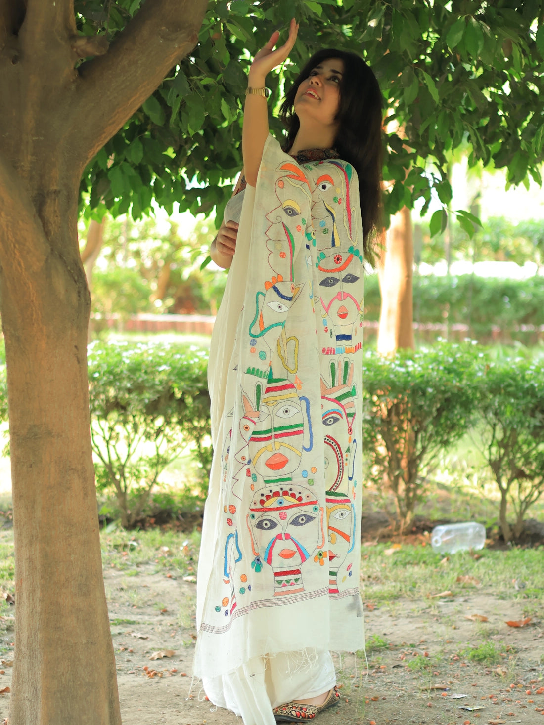 Soulweaves Kantha Faces Palla Saree