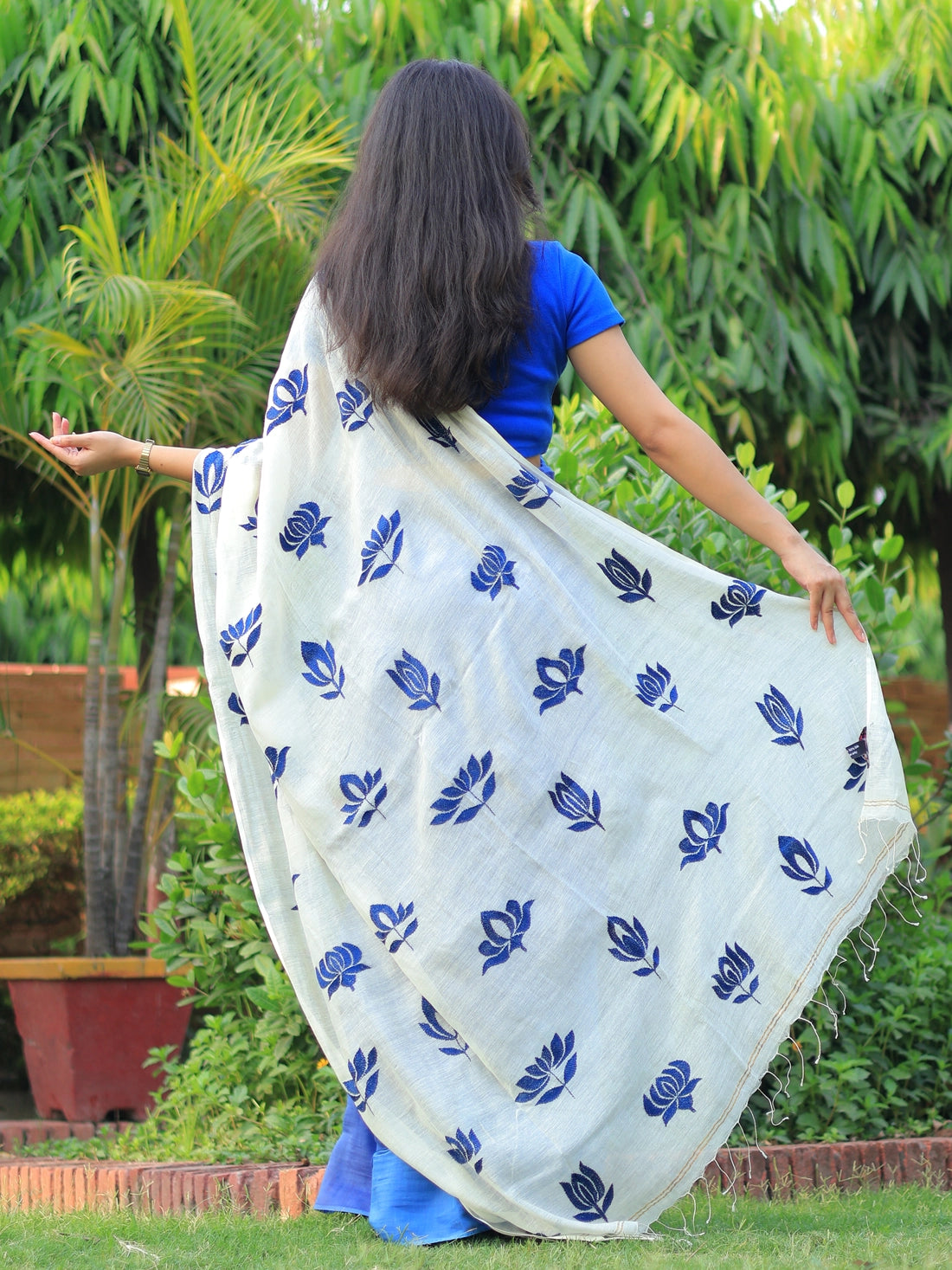 Soulweaves Kantha Indigo Saree