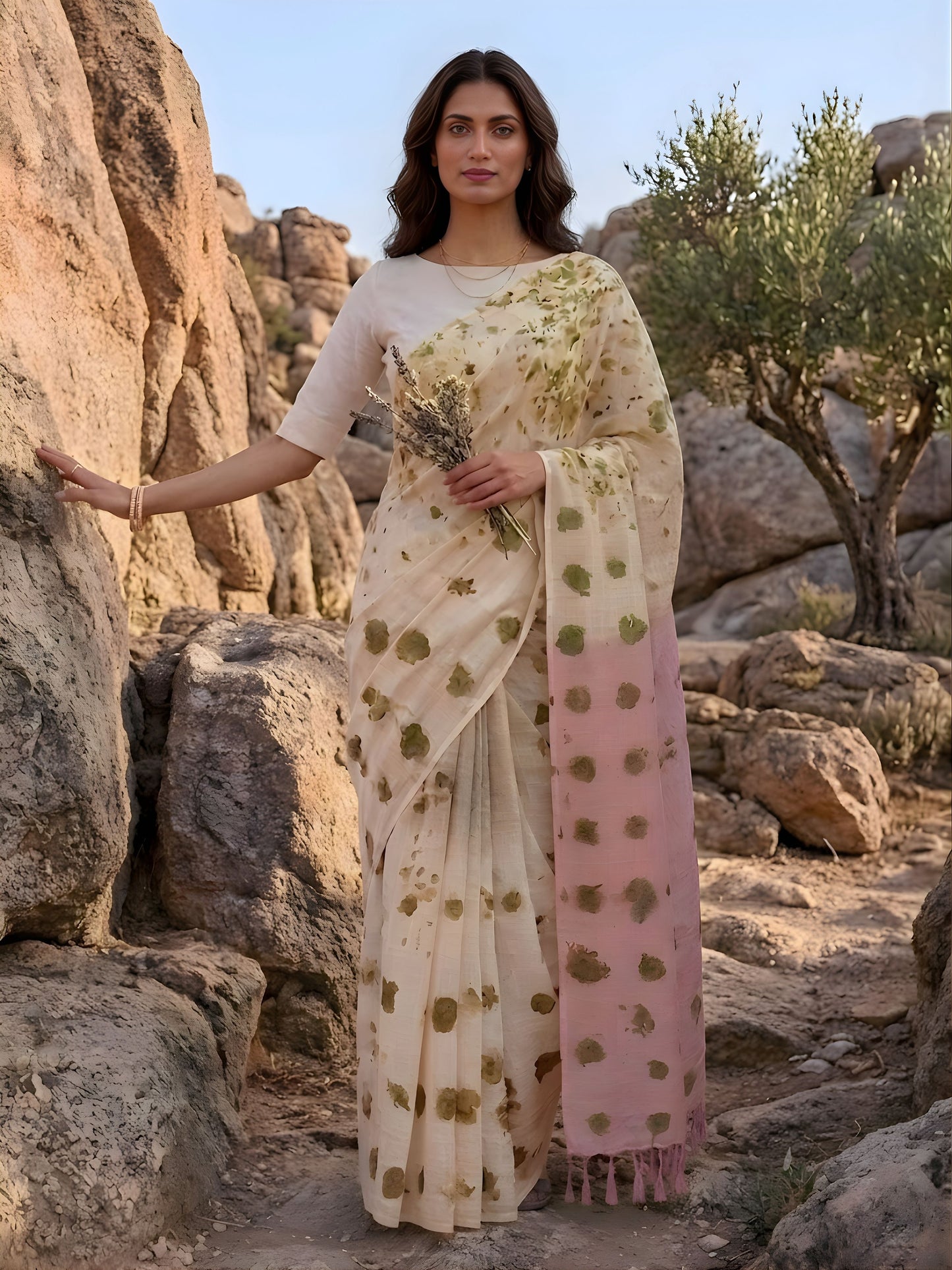 Blush Botanica Saree