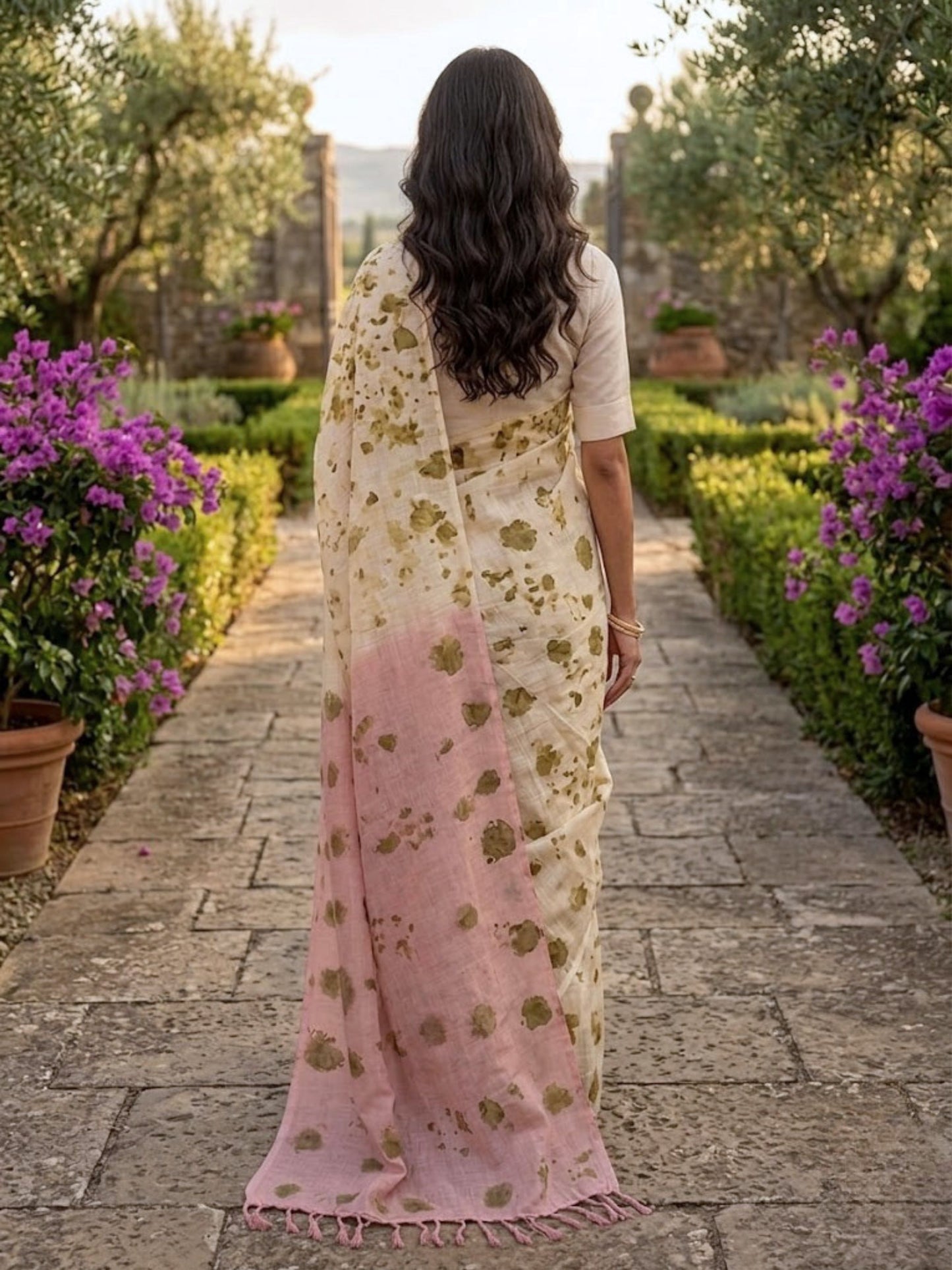 Blush Botanica Saree