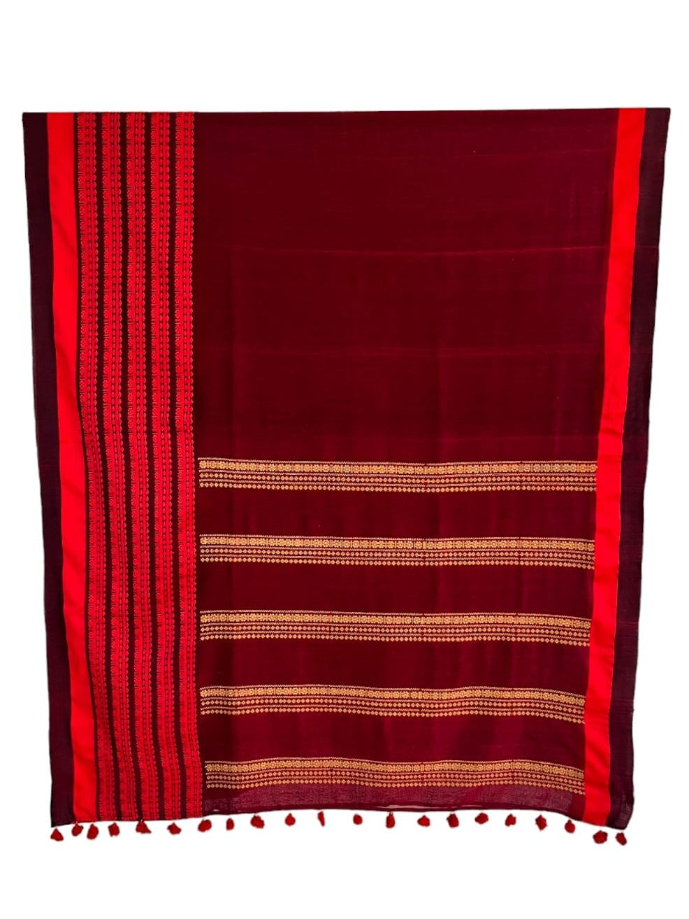 Marron Jamdani Saree