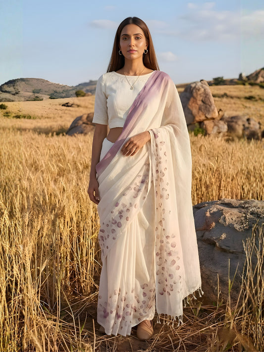 soulweaves harvest bloom handloom silk cotton saree