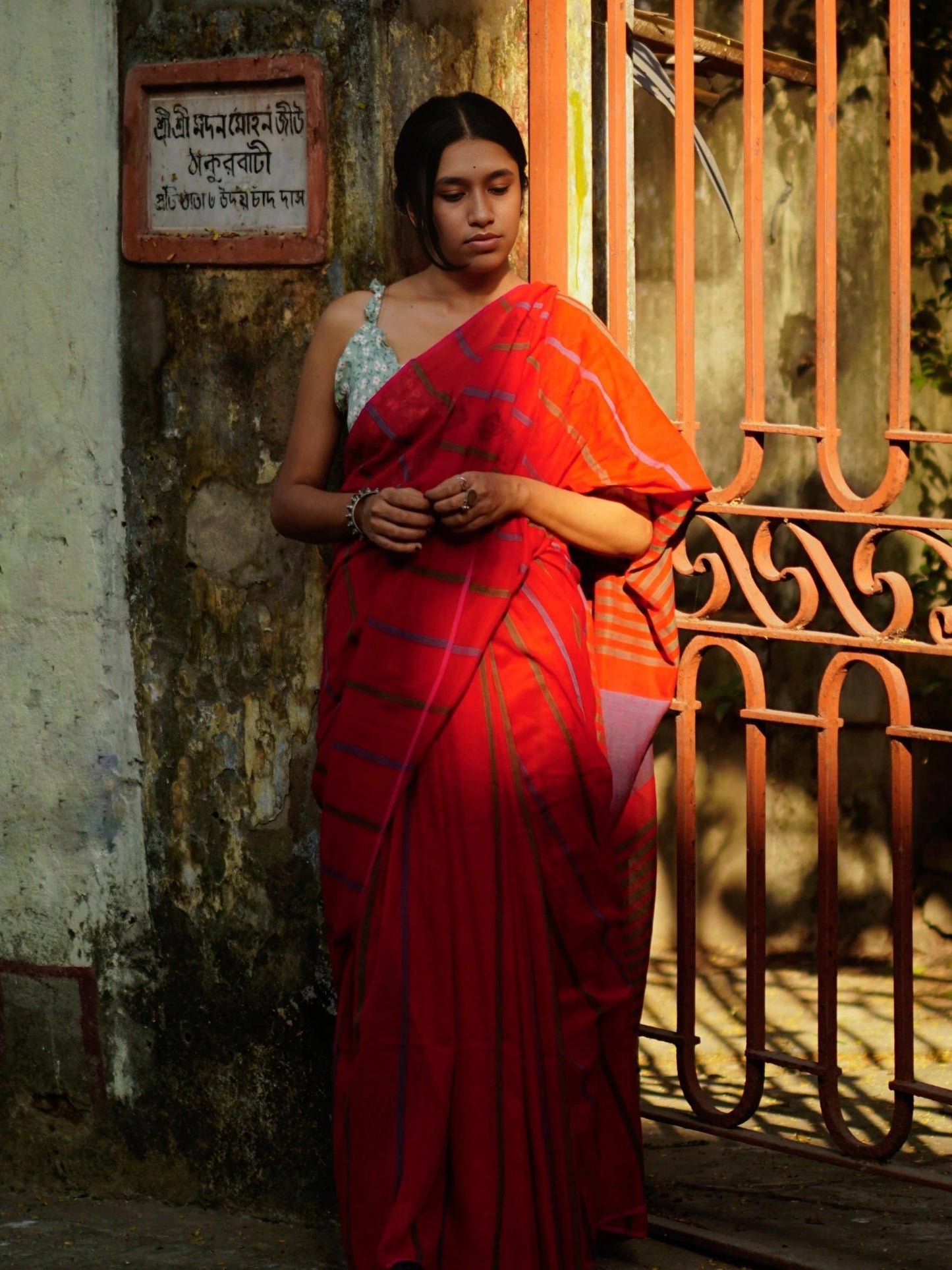 Soulweaves Red Stripes Saree Collections