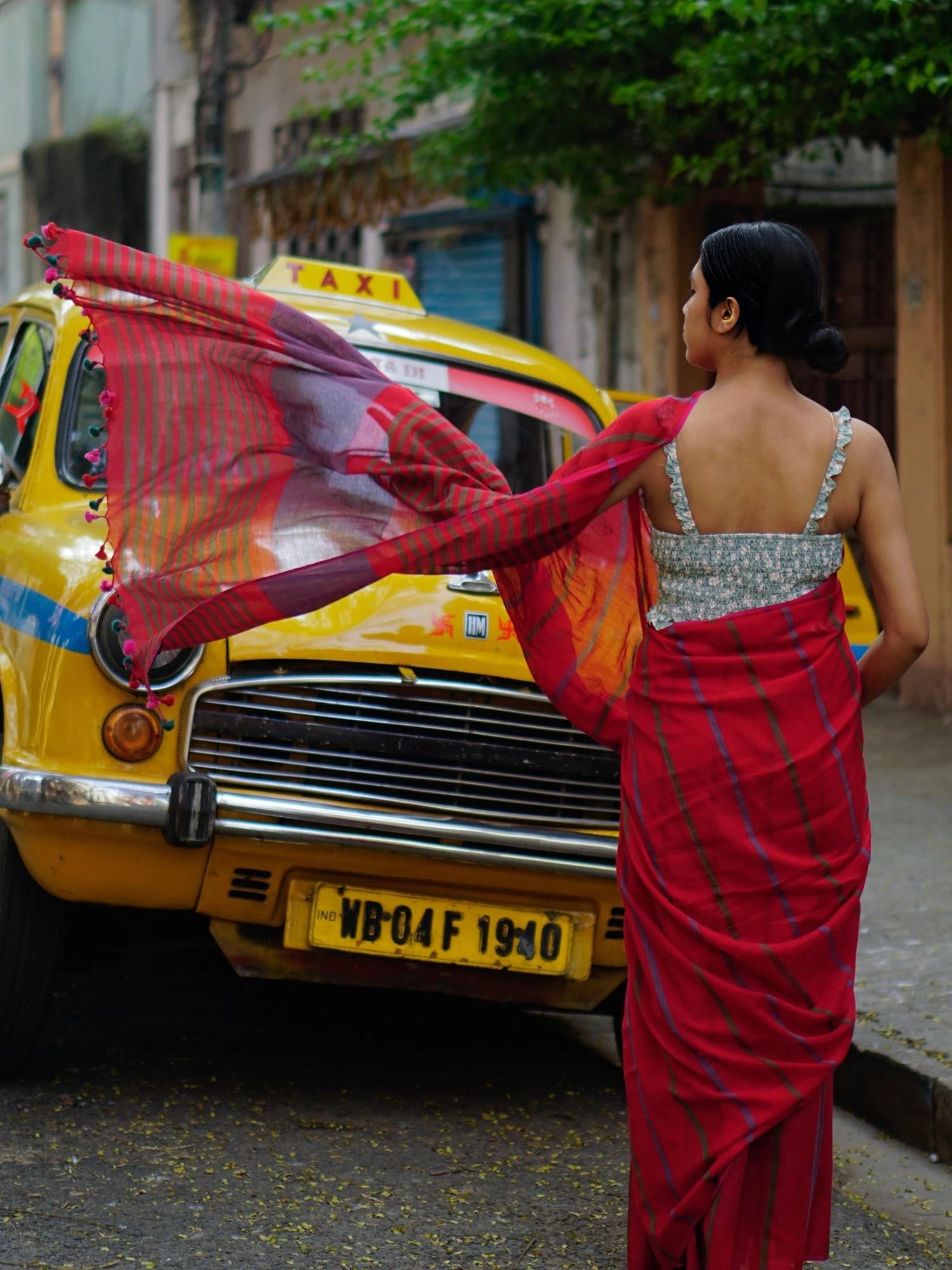 Soulweaves Red Stripes Saree Collections