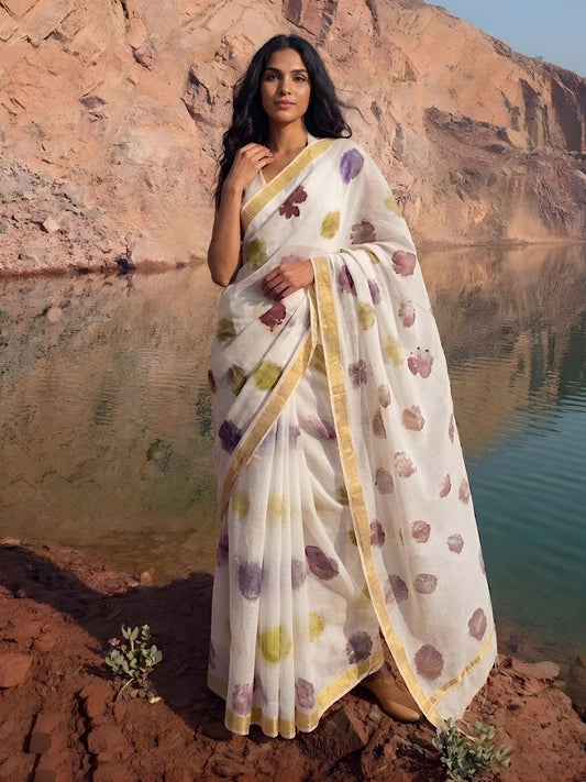 soulweaves terra bloom handloom silk cotton saree