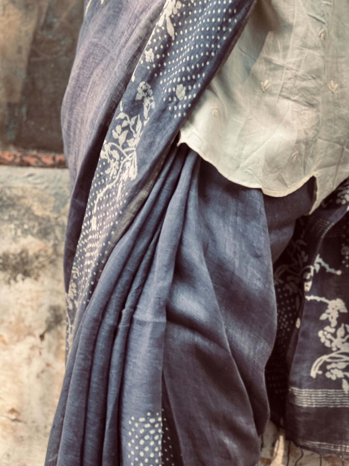 soulweaves wabi sabi grey saree