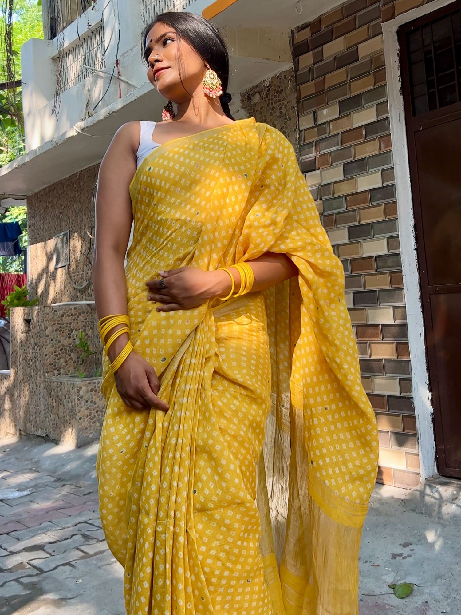 soulweaves wabi sabi yellow saree