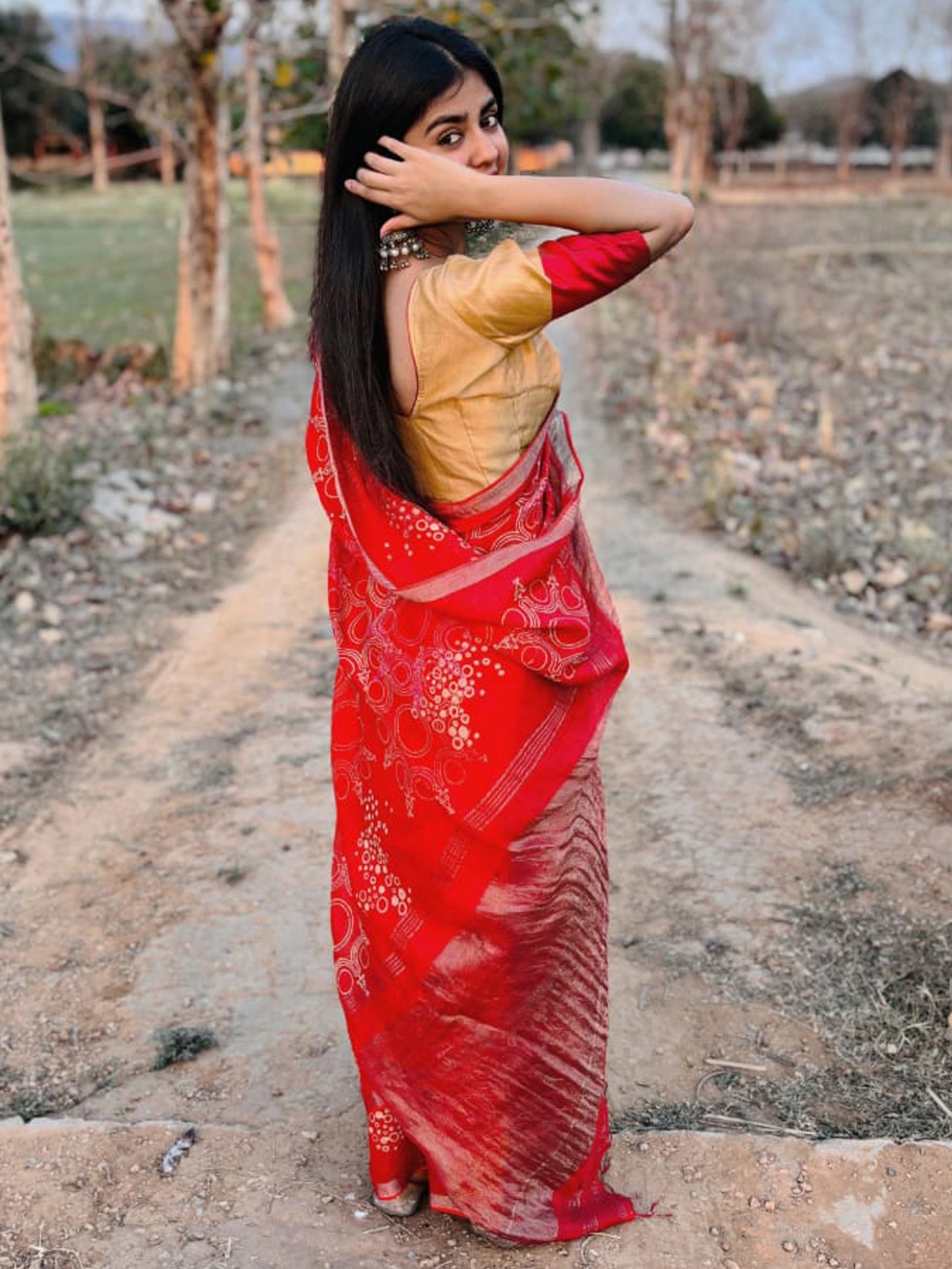 Wabi Sabi - Red  Saree